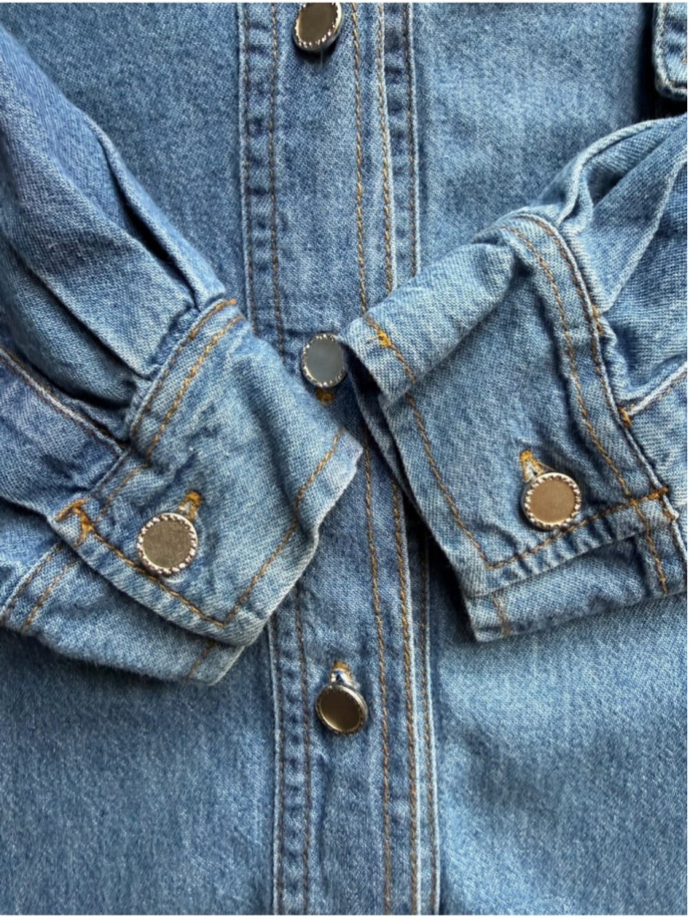 Vintage Thyme Wear Classic Light Blue Denim Button-Up Western Shirt Size XL - Picture 6 of 14